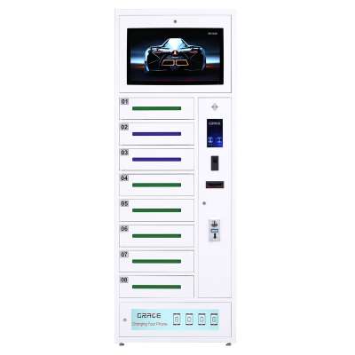 airport and restaurant mobile phone charging vending machine locker